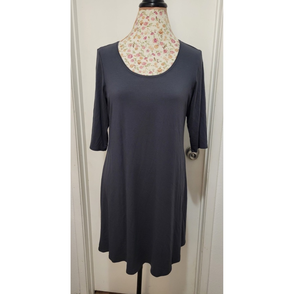 Eileen Fisher Women Tunic Charcoal Minimalist Lagenlook Classic City-Chic Top M
